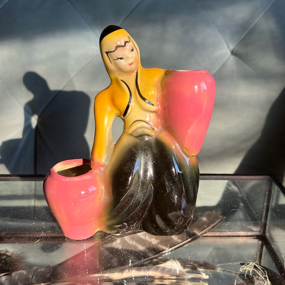 Vintage Woman Ceramic Succulent Planter. In fantastic vintage condition.